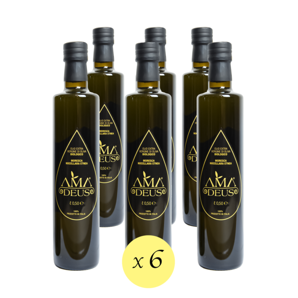 Huile Moresca e Nocellara Etnea X 6 <small>ANNÉE DE RÉCOLTE 2022/2023 – 500 ml</small>